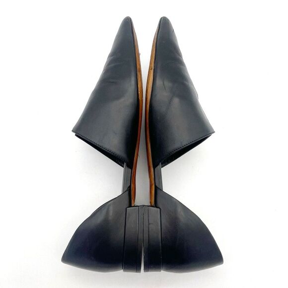 Vince Darlington Pointed Toe D’Orsay Flats Black Leather Designer Loafer Size 7 - Picture 12 of 16